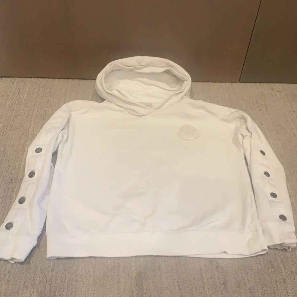 Moncler Children’s Hoodie Sweatshirt. Size 12A. White.